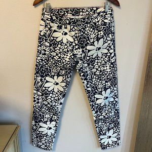 Kate Spade Blue and White Floral Skinny Jeans